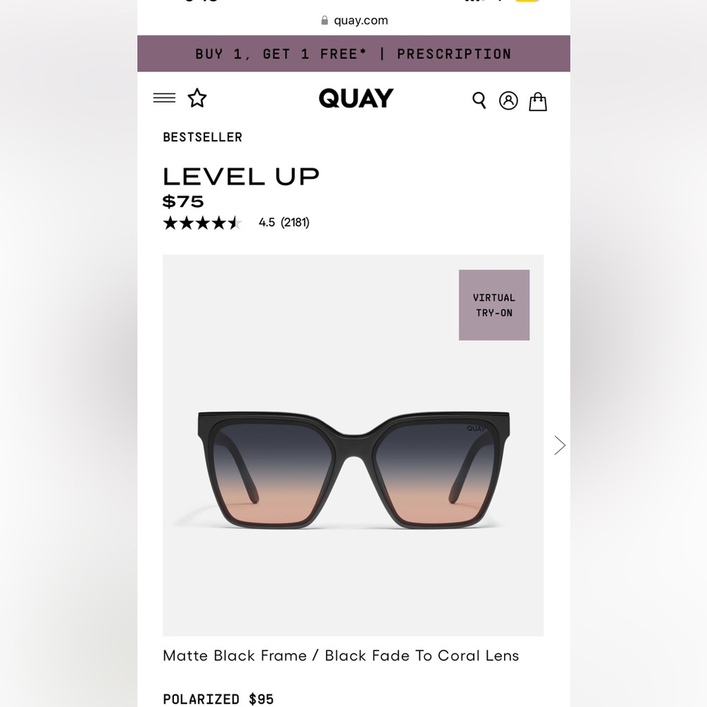 Used Quay Sunglasses 'Level up'